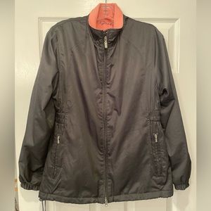 Glen Echo Golf Ladies Jacket Coat Black with Pink Fleece lining Zip Up Pockets M